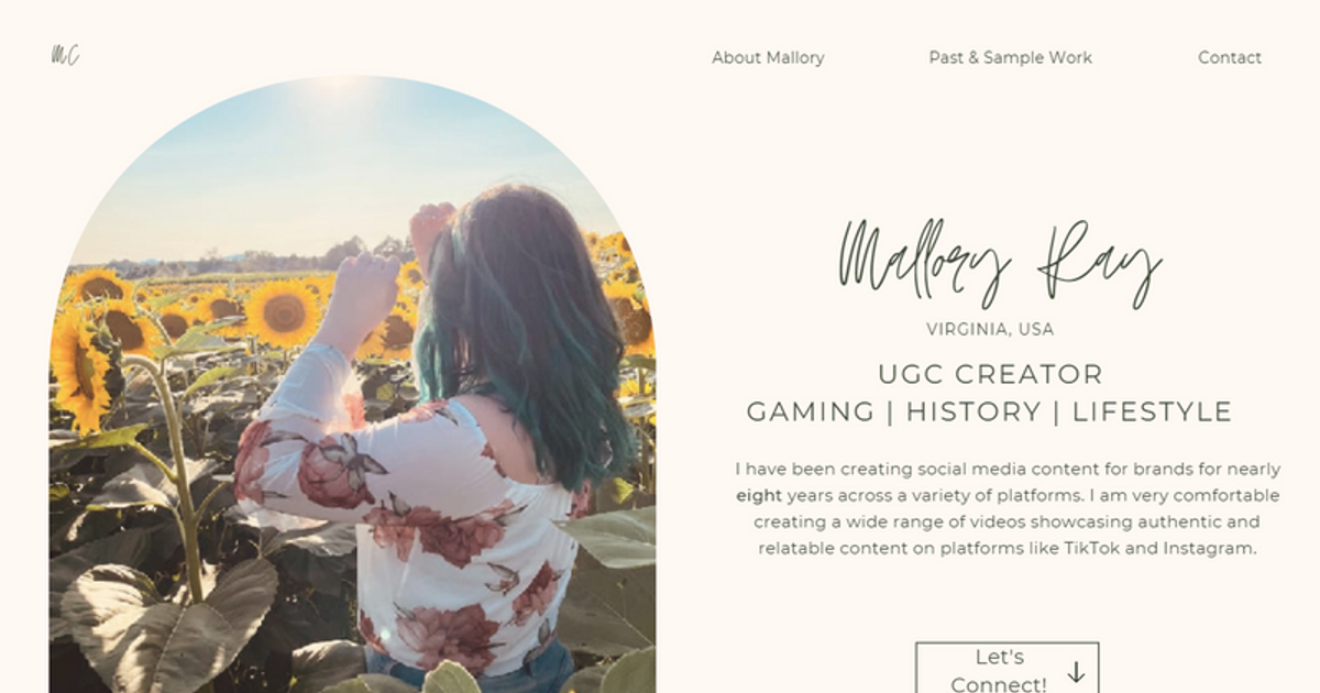 Mallory UGC Portfolio Website